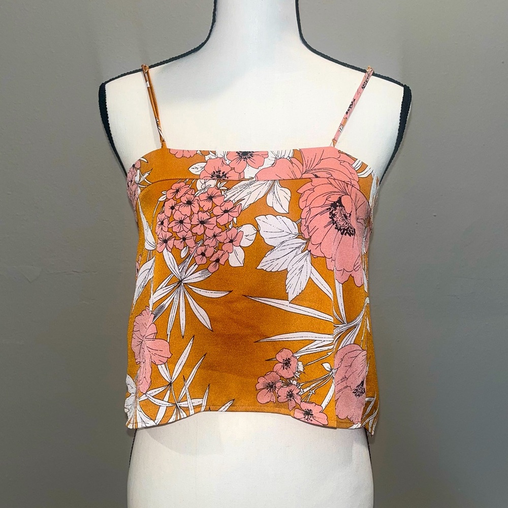 Orange/pink floral cami top